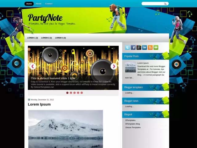 PartyNote blogger template