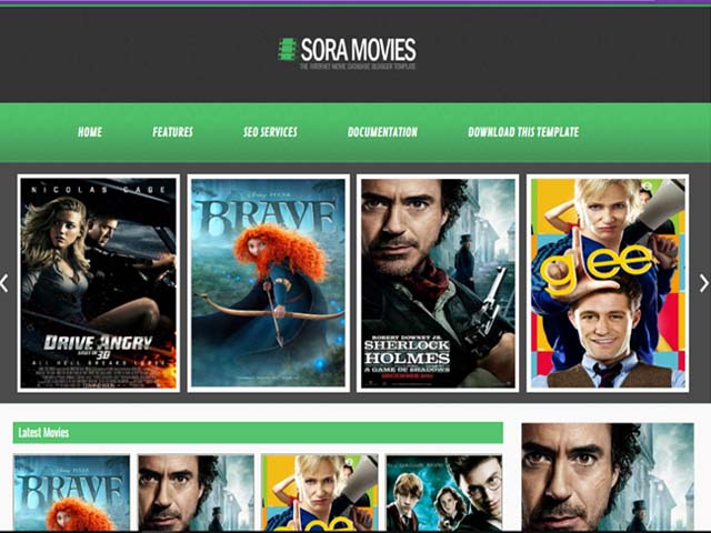 free Blogger theme for movie website